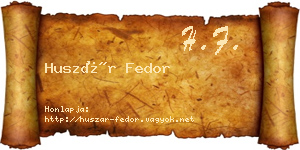 Huszár Fedor névjegykártya